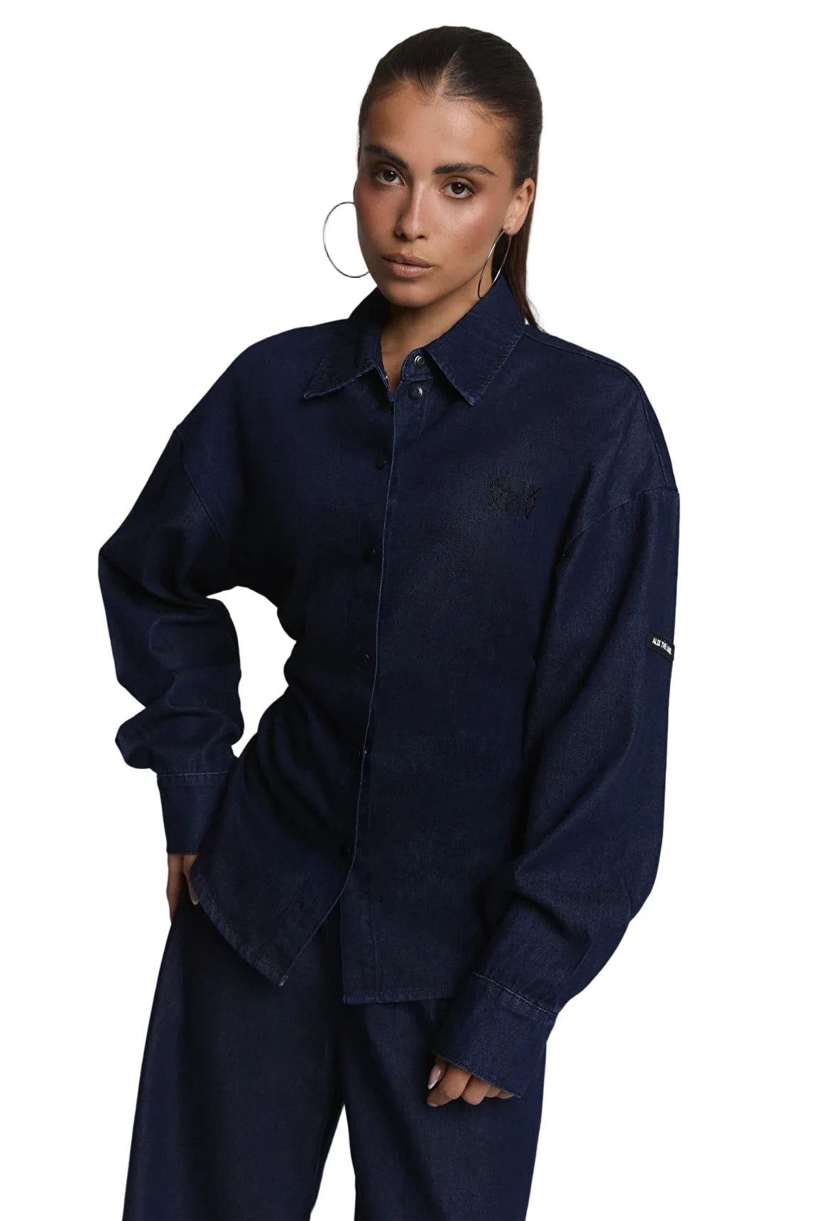 Alix The Label Fitted Waist Denim Blouse