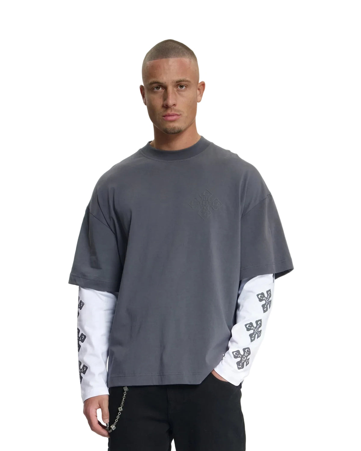 Croyez Cross Double Sleeve T-Shirt