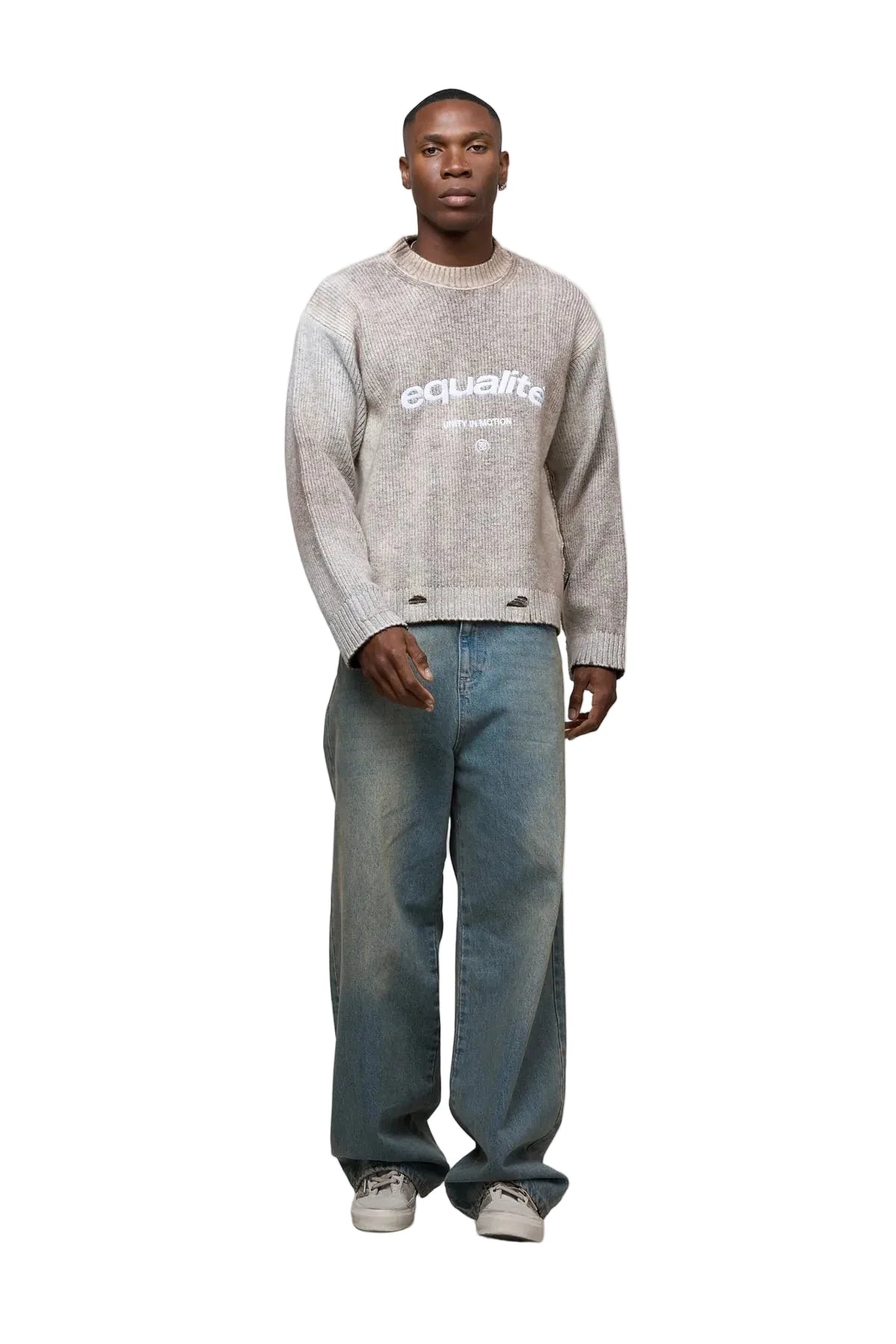 Equalité Ribbed Knit Sweater Washed Grey