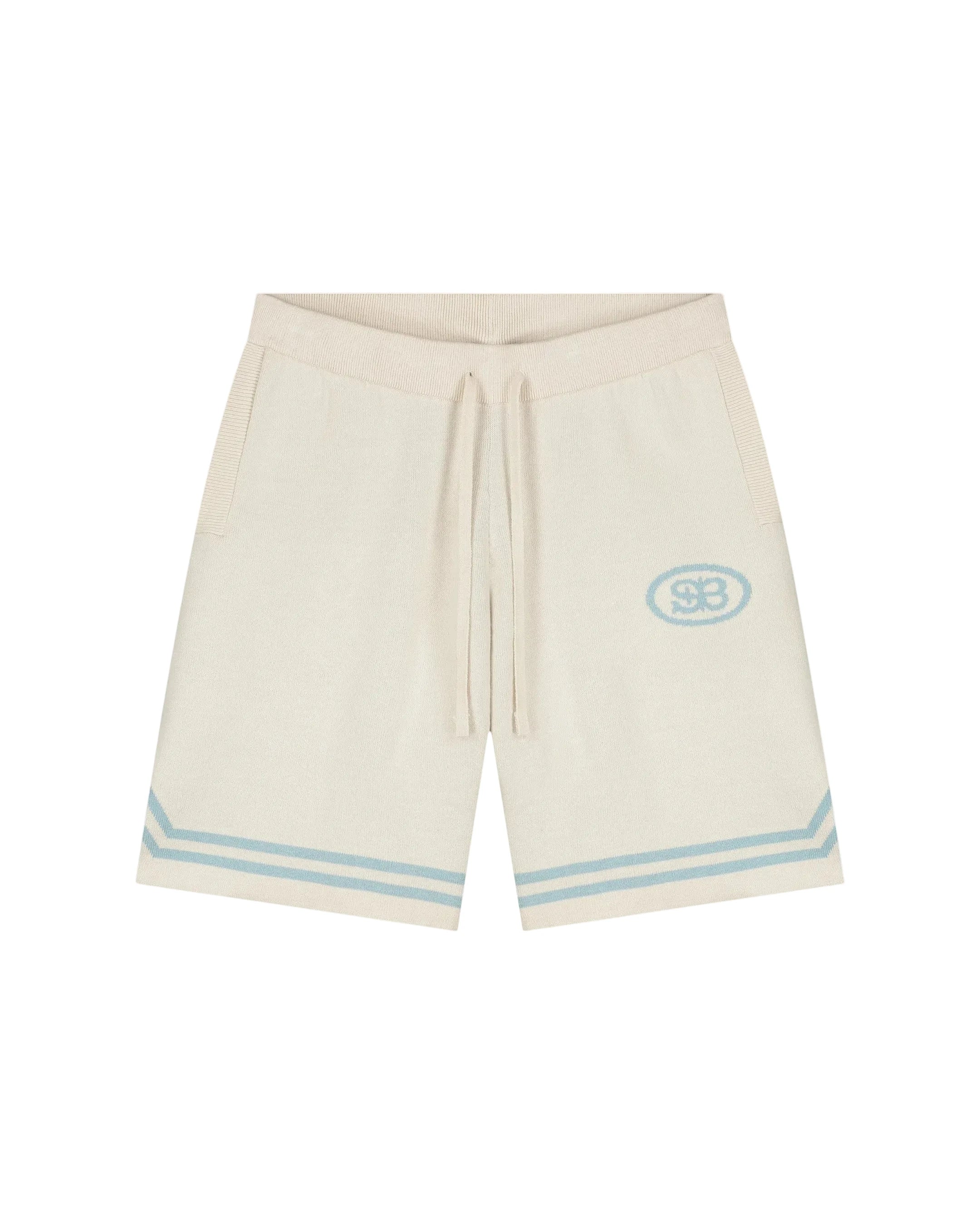 Saint Blanc Knitted Crest Polo Short Blauw/Crème
