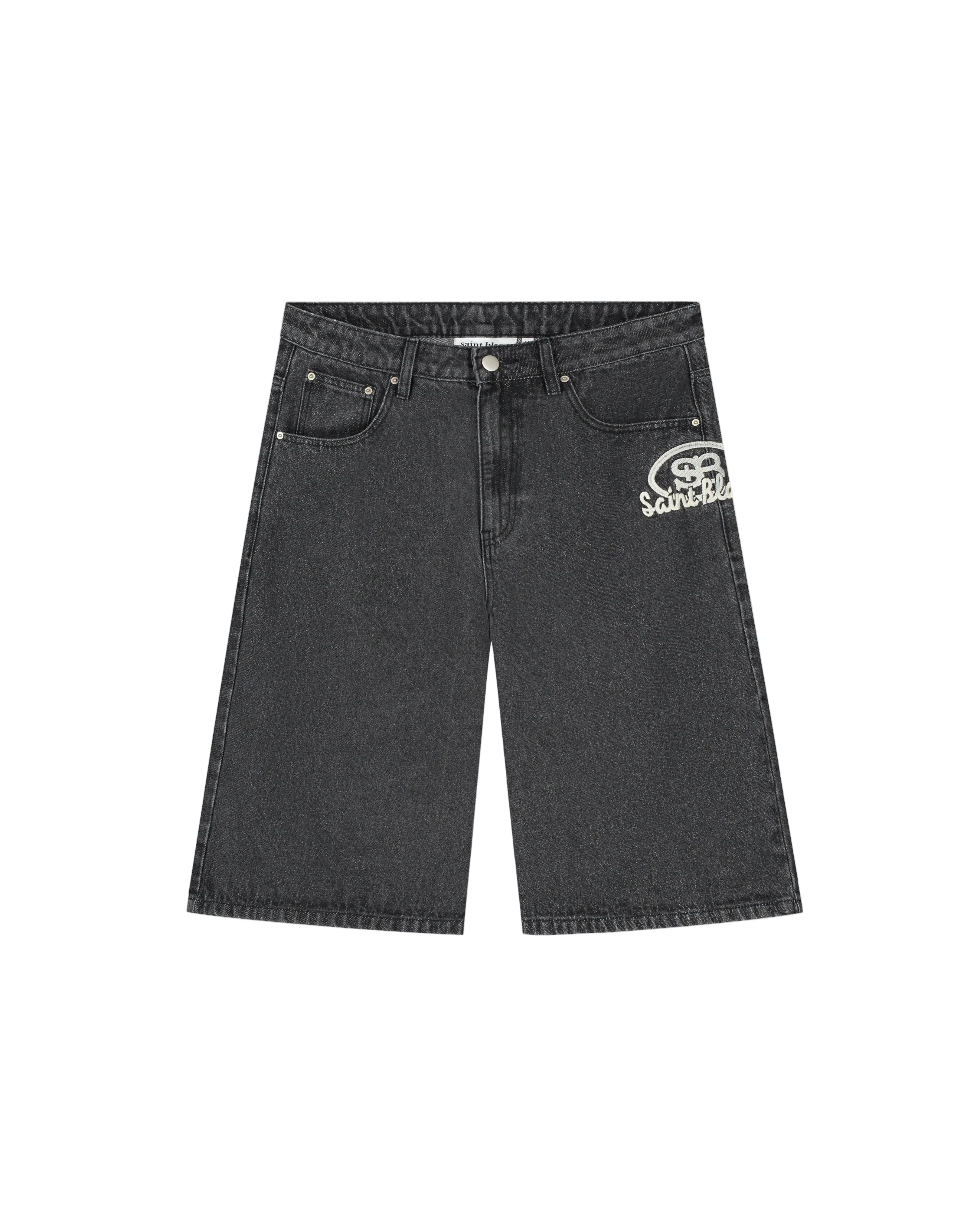 Saint Blanc Oval Logo Denim Short